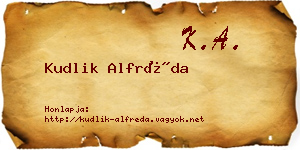 Kudlik Alfréda névjegykártya
